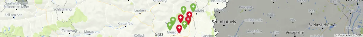 Kartenansicht für Apotheken-Notdienste in der Nähe von Hartberg Umgebung (Hartberg-Fürstenfeld, Steiermark)